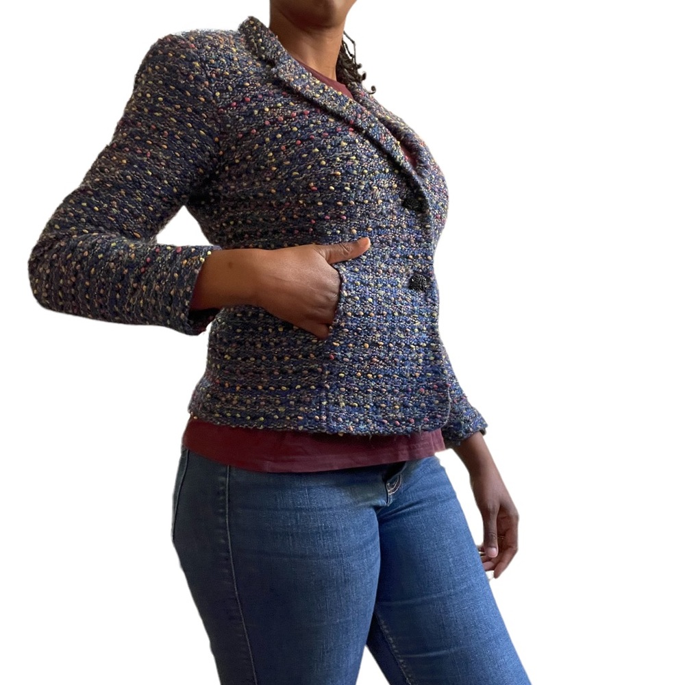 Vintage Sag Habor Colorful Thick Tweed  Blazer